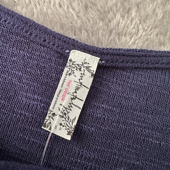 NWT Intimately Free People Long Sleeve Tee Shirt SMALL Navy Blue - Picture 6 of 7